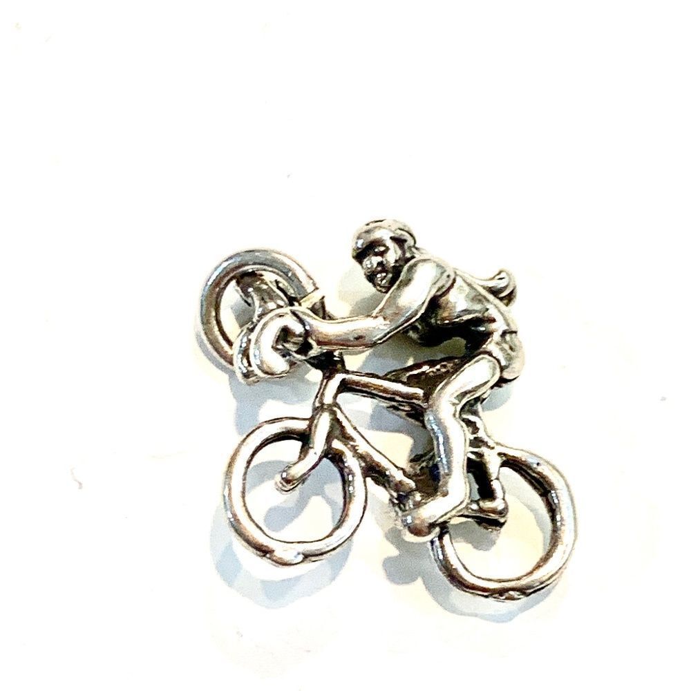 Bicycle Rider Sterling Silver Jewelry Charm #bike
